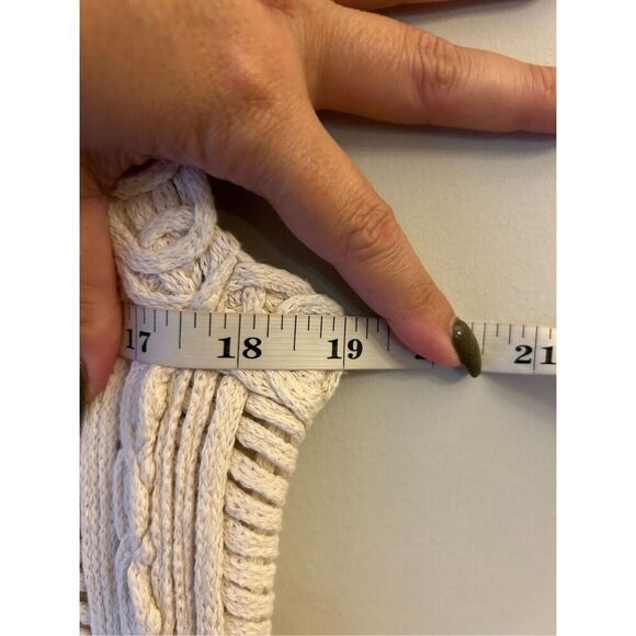 Solitaire boho crochet vest sz L layered festival neutral nautical versatile - Picture 5 of 6
